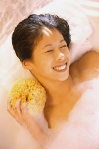 Woman taking care of body odor