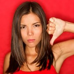 Young woman with dark brown discharge