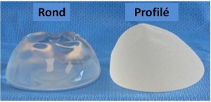 Rondes et des seins profilée implants