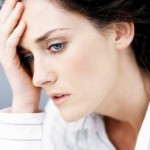 Woman with menstrual bleeding