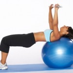 Stability ball dumbbell presses